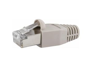 4004005377910 - Schwaiger CAT6 Netzwerkstecker Set NWST04 531 4 Stück grau mit Kabelführung 4x RJ45 Stecker Netzwerktechnik