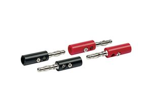 4004005503463 - Bananenstecker Set BST15 531 4 Stück schwarz   rot 2x schwarze Bananenstecker   2x rote b Kabel & Stecker - Schwaiger