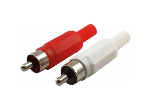 4004005503500 - Cinch Stecker Set CIS8112 533 2 Stück rot   weiß 1x roter Cinch Stecker   1x weißer Cinch Kabel & Stecker