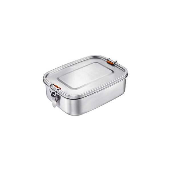 4004094235979 - WESTMARK Viva Maxi Lunchbox rostfreies Edelstahl 15 Liter Praktische Brotdose mit starken Halteklammern für unterwegs 1 Dose