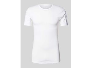 4004124001246 - T-Shirt mit geripptem Rundhalsausschnitt Modell NOBLESSE