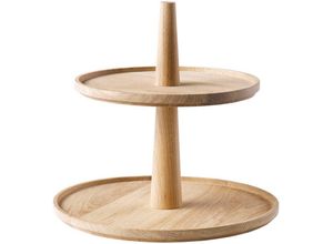 4004133140134 - Etagere VALO Servierplatten Gr B H L 30 cm x 28 cm x 30 cm braun Etagere Eichenholz geölt 2-stufig