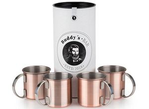 4004133660021 - Becher BUDDYS Buddys Bar Trinkgefäße Gr Ø 9 cm x 9 cm 450 ml 4 tlg rosegold (kupferfarben rot braun goldfarben) Cocktailbecher Moscow Mule Becher 450 ml hochwertiger Edelstahl Kupfer Antik