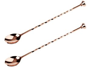 4004133660229 - Servierlöffel BUDDYS Kochlöffel Gr - Länge 28 cm rosegold (kupfer) Servierbesteck Barlöffel mit Kegel-Stößel am Kopfende 28 cm Edelstahl 2-teilig