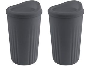 4004133675537 - Becher TO GO Trinkgefäße Gr Ø 85 cm x 135 cm 400 ml grau (anthrazit) Ø 85 cm Inhalt 400 ml 2-teilig