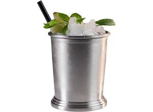 4004133933293 - Becher Julep Mug Trinkgefäße Gr Ø 85 cm x 10 cm 350 ml grau (chromfarben) Antik-Kupfer-Look 350 ml