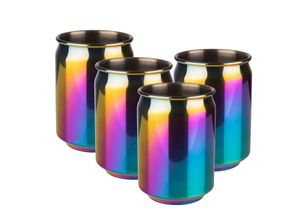 4004133985186 - APS 4er Set Cocktail Becher 350 ml Regenbogen-Look Edelstahl