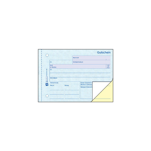 4004182003619 - Formularbuch Gutschein A6 quer fälschungssicher 2x50 B