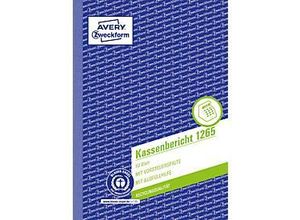 4004182012659 - Avery® Zweckform Kassenbericht 1265 Format A5 mit Ausfüllhilfe ohne Durchschläge perforiert & gelocht Blauer Engel weiß 1 Buch mit 50 Blatt 4004182012659 - Avery® Zweckform Kassenbericht 1265 Format A5 mit Ausfüllhilfe ohne Durchschläge perforiert & gelocht Blauer Engel weiß 1 Buch mit 50 Blatt