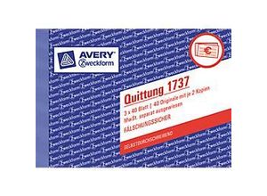 4004182017371 - Quittung 1737 mit MwSt A6 selbstdurchschreibend 3x40 Blatt 4004182017371 AVERY Zweckform