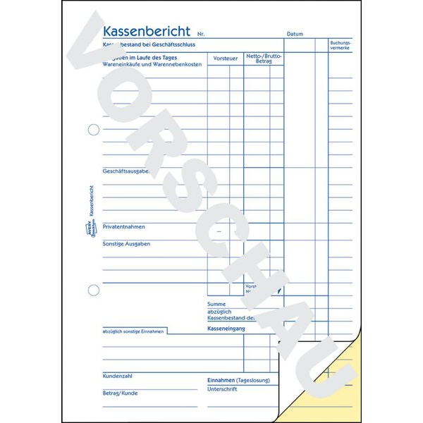 4004182017432 - Kassenbericht selbstdurchschreibend DIN A5 2 x 40 Blatt 4004182017432 AVERY Zweckform