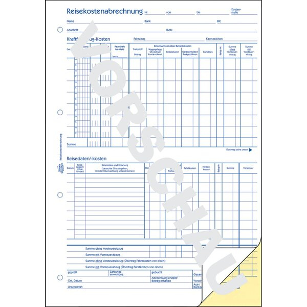 4004182017517 - Reisekostenabrechnung selbstdurch- schreibend DIN A4 2 x 40 Blatt 4004182017517 AVERY Zweckform