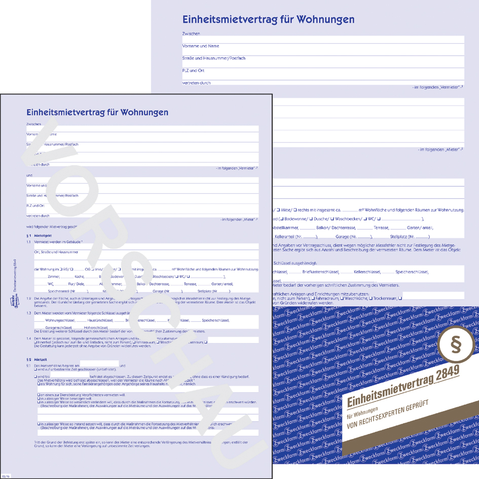 4004182028735 - AVERY Zweckform Mietvertrag 2873 DIN A4 Perforiert N A 5 Blatt