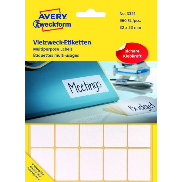 4004182033210 - AVERY Zweckform Vielzweck-Etiketten Vielzweck-Etik32x23 weiß 320 x 230 mm weiß