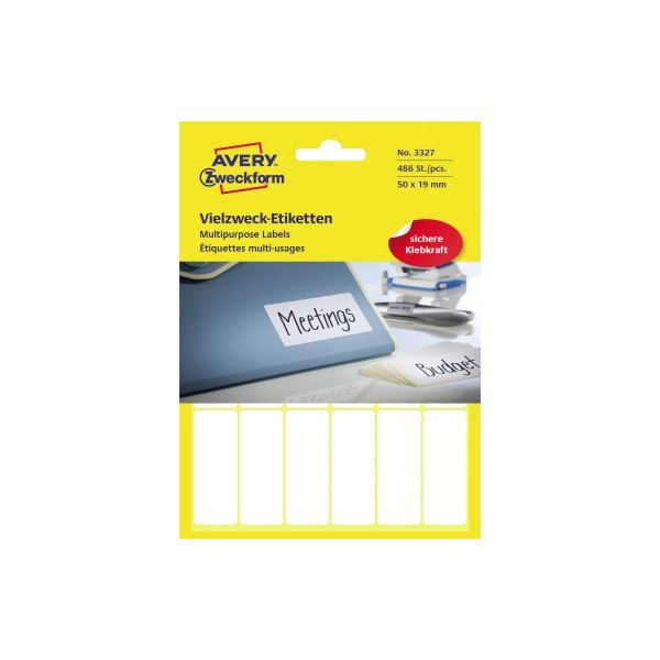 4004182033272 - - Universaletikett 50 x 19 mm (b x h) nicht wieder ablösbar Papier weiß 486 Etik Pack