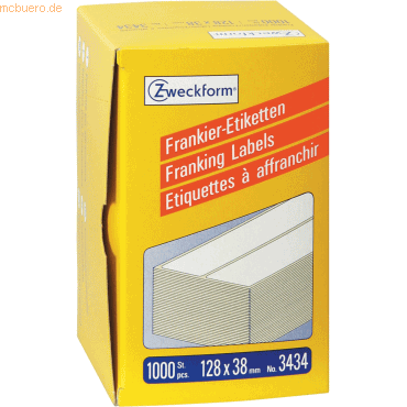 4004182034347 - AVERY Zweckform Frankier-Etiketten Frankier-Etikett 128x38mm 1280 x 380 mm weiß 4004182034347 - AVERY Zweckform Frankier-Etiketten Frankier-Etikett 128x38mm 1280 x 380 mm weiß