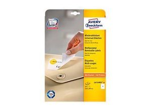 4004182047354 - AVERY Zweckform L4735REV-25 Ablösbare Universaletiketten DIN A4 Weiß 210 x 297 mm 30 Blatt à 1 Etiketten