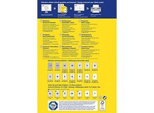 4004182047446 - AVERY Zweckform L4744REV-25 Ablösbare Universaletiketten DIN A4 Weiß 96 x 508 mm 30 Blatt à 10 Etiketten