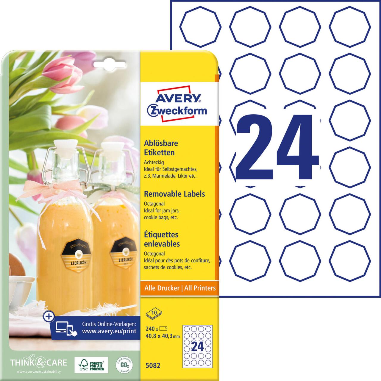 4004182050828 - AVERY Zweckform Universaletiketten 5082 408 x 403 mm weiß 240 Stück