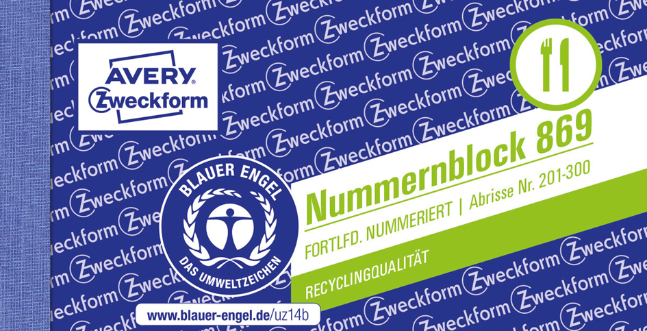 4004182205365 - Nummernblock Kompaktblock fortlaufend nummeriert 10 Bl