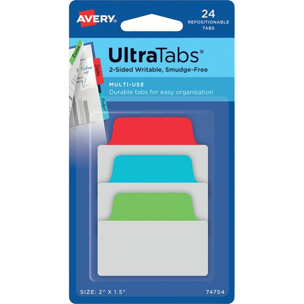 4004182335116 - AVERY Zweckform Haftmarker Haftstr UltraTabs Klas 24St grün blau rot