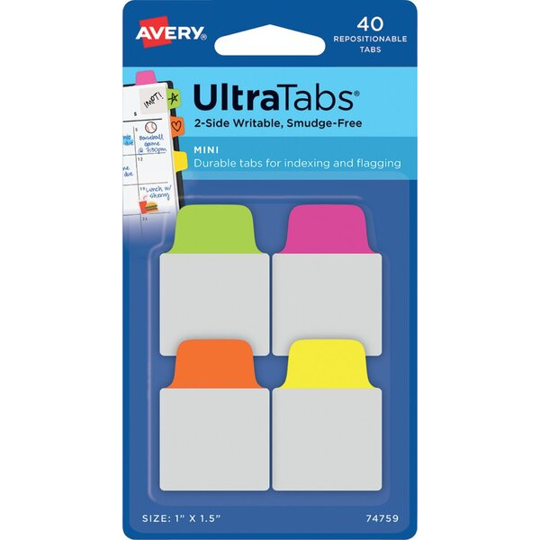 4004182335130 - AVERY Zweckform Haftmarker Haftstr UltraTabs Neon 40St neongrün neonpink neonorange neongelb