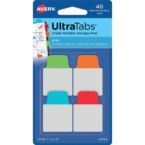 4004182335147 - 0 AVERY Zweckform Haftmarker Haftstr UltraTabs Klas 40St grün blau rot orange