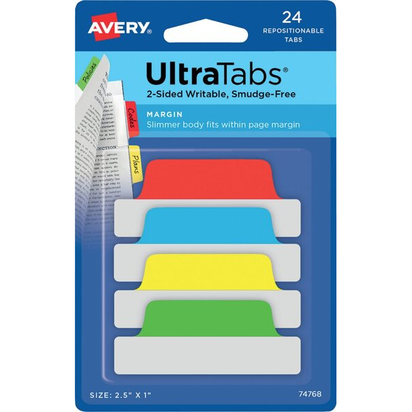 4004182335185 - AVERY Zweckform Haftmarker Haftstr UltraTabs Klas 24St grün gelb rot blau