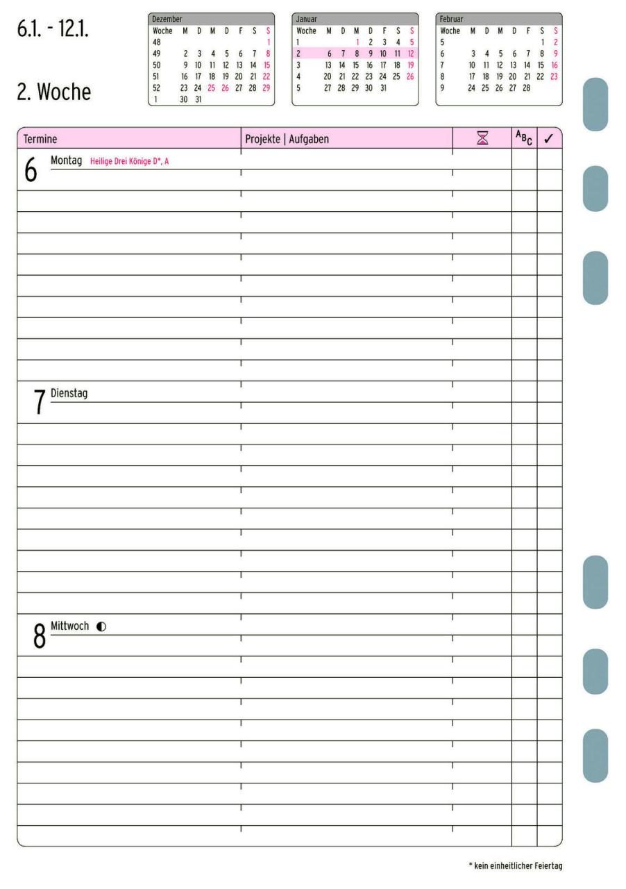 4004182505748 - CHRONOPLAN Kalendereinlage 2024 Wochenplan A5 4004182505748