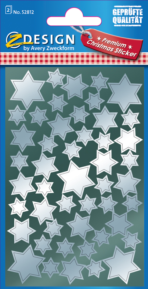 4004182528129 - 10 x Sticker Weihnacht Glanzfolie 2 Bogen Motiv Sterne silber 4004182528129 - 10 x Sticker Weihnacht Glanzfolie 2 Bogen Motiv Sterne silber