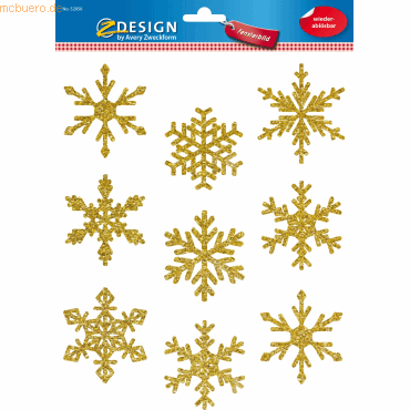 4004182529508 - AVERY Zweckform ZDesign Weihnachts-Fensterbild Sterne gold transparente Folie Blattformat A4 selbstklebend - 1 Stück (52950)