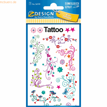 4004182567494 - 10 x Kids Tattoos Ranken 17 Motive bunt 17 Stück