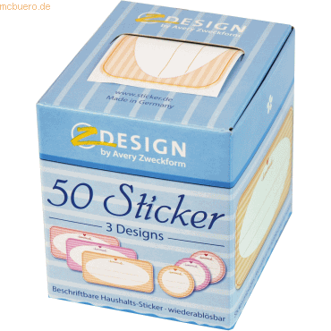 4004182568200 - Z-Design Stickeretikett 75 x 38 mm (B x H) 38mm bunt Homemade 50 Etik Pack 4004182568200 50 Stück