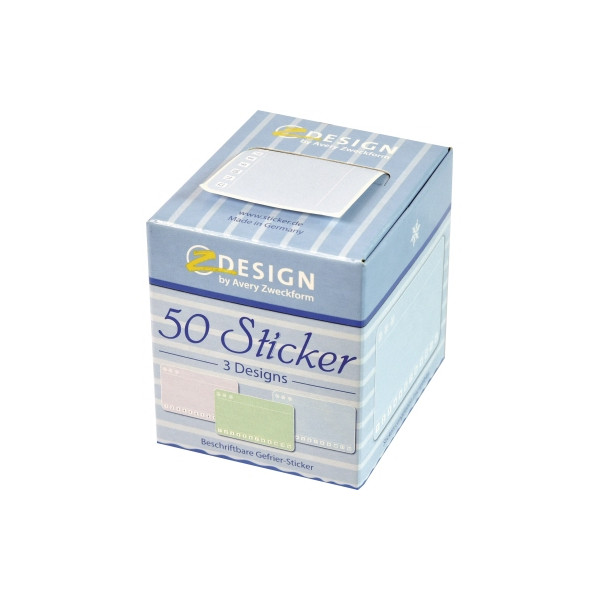 4004182568224 - Z-Design Stickeretikett 58 x 38 mm (B x H) lila grün blau Tiefkühl 50 Etik Pack 4004182568224 50 Stück