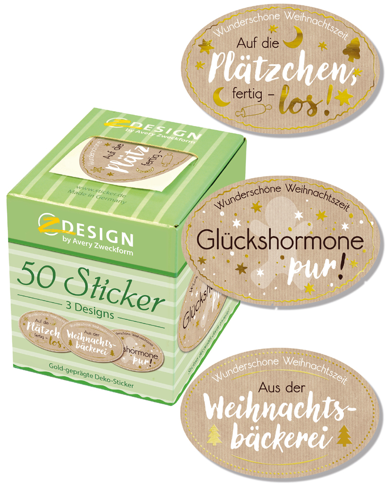 4004182568620 - Zweckform ZDesign Weihnachts-Sticker auf Rolle Weihnachtsbäckerei hochwertige Sticker auf Rolle mit dem - 1 Stück (56862)