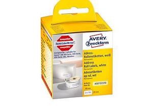 4004182617021 - AVERY Zweckform Adressetiketten Kompatibel AS0722370 Selbsthaftend Schwarz auf Weiß 28 x 89 mm Thermal 2 Rolle à 130 Etiketten
