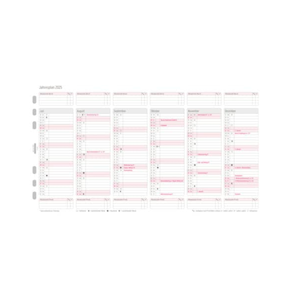 4004182650578 - Kalendereinlage 50275 Jahresplan 6 Monate   1 Seite 148x210mm (A5) 2025 4004182650578 Chronoplan