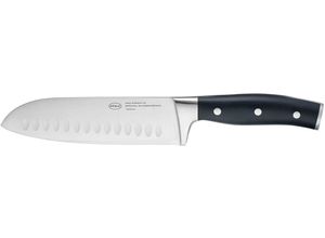 4004293121066 - Santokumesser RÖSLE Tradition Kochmesser Gr Gesamtlänge 315 cm Klingenlänge 175 cm silberfarben (silberfarben schwarz) Kochmesser für Fleisch Fisch und Gemüse Kullenschliff Klingenspezialstahl