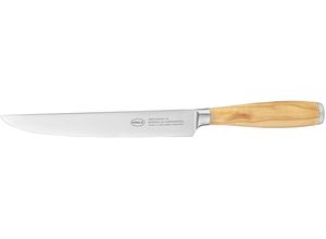 4004293121318 - Fleischmesser RÖSLE Artesano braun (holzfarben silberfarben) Kochmesser Gesamtlänge 345cm Klingenlänge 20cm Olivenholz Spezialklingenstahl für Fleisch Made in Solingen Klingenspezialstahl Olivenholz