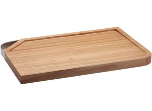 4004293150332 - Schneidebrett RÖSLE braun (holzfarben) Schneidebretter B H L 32cm x 35cm x 48cm Holz mit Edelstahlgriff für die Küche oder als Servierbrett aus Ulmenholz B32cm H35cm L48cm