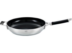 4004293919540 - Bratpfanne RÖSLE SILENCE PRO CeraPlus Pfannen Gr Ø 32 cm + Höhe 97 cm silberfarben (silberfarben schwarz) Bratpfannen natürliche Quarzversiegelung ohne PTFEPFAS Induktion