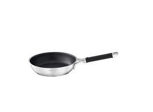 4004293919724 - Bratpfanne RÖSLE SILENCE PRO Pfannen Gr Ø 28 cm + Höhe 96 cm silberfarben (silberfarben schwarz) Bratpfannen kratzfeste Premium-Antihaftversiegelung Silikongriff Induktion