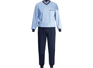 4004331692763 - AMMANN Pyjama lang Baumwolle für Herren blau 52