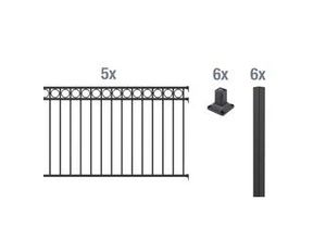 4004338509484 - Alberts Komplettset Zaun Circle 10 m 100 cm matt schwarz zA