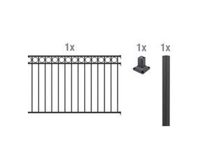 4004338510046 - Alberts Komplettset Zaun Circle 2 m 100 cm matt schwarz zA