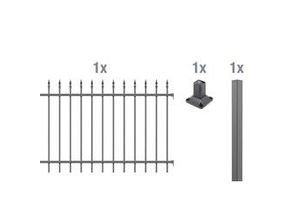 4004338510404 - Alberts Komplettset Zaun Chaussee 2 m 100 cm anthrazit zA