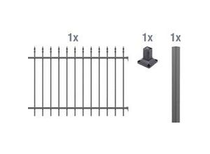 4004338510411 - Alberts Komplettset Zaun Chaussee 2 m 120 cm anthrazit zA