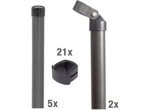 4004338617684 - Alberts Pfostenset Fix-Clip Pro® 150 cm für Zaunläge 10 m anthrazit
