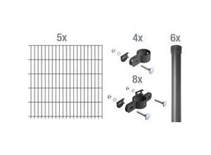 4004338632854 - Alberts Komplettset Einstabmatten 10 m 100 cm 8 6 4 anthrazit