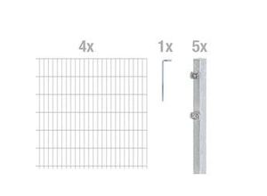 4004338641146 - Alberts Doppelstabmatten-Grundset 10 m 250 x 163 cm 6 5 6 feuerzverzinkt